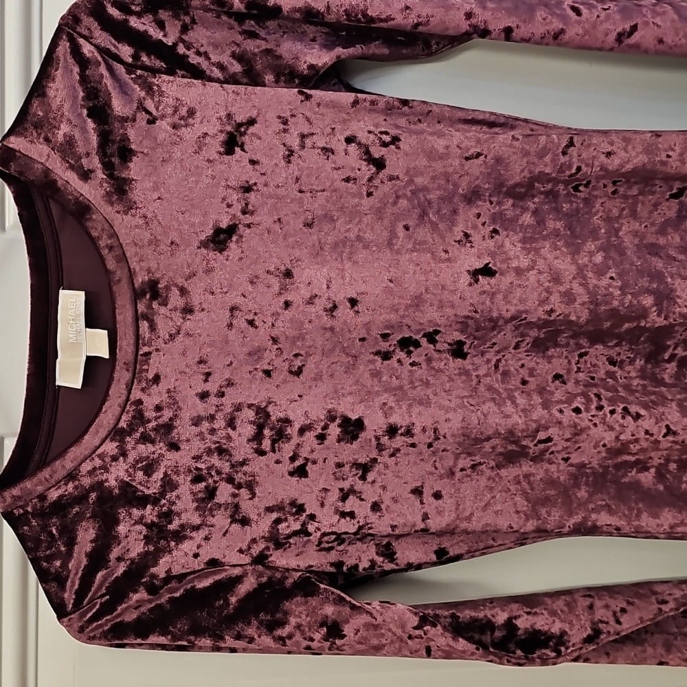 Michael Kors, Plum, Velvet, Long Sleeve, Dress, Holiday, Party, Prom, Formal